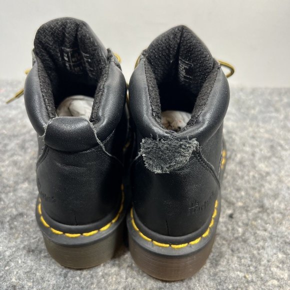 Dr. Marten Black Leather High-top Boots, Kids Size 12 - Picture 4 of 9